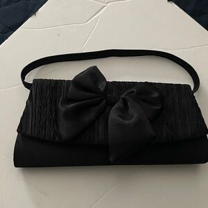 Elegant Black Clutch with Bow